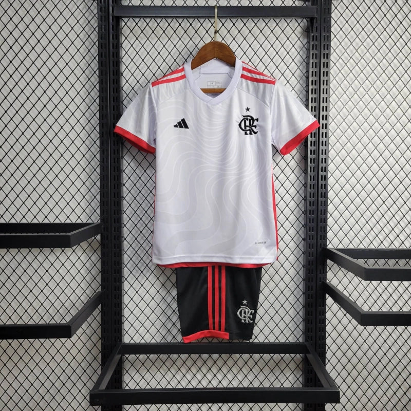 KIT INFANTIL DO FLAMENGO 24/25 BRANCO E PRETO